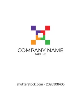 Square abstract icon. Modern and colorful. Can be used for logos or templates.