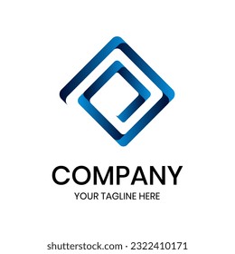 Square abstract logo design template