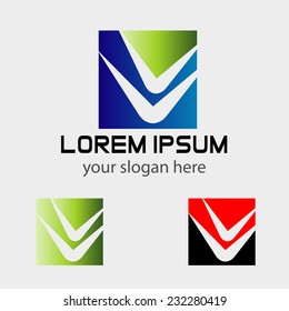 Square abstract logo design template. business quad icon concept. Technology media growth logo science idea 
