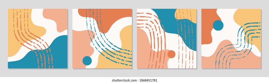 Square abstract modern template design, Minimalist abstract design backgrounds with colorfull shapes. for media social post and stories, artprint, cover, banner, postcard, wall decor. eps10