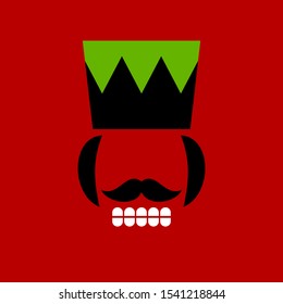 Square Abstract Nutcracker Red Black Green