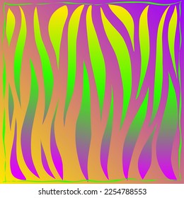 Square abstract pattern of bright wavy lines for scarf design, tropical theme background.