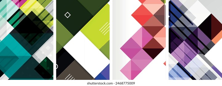 Square abstract poster set. Vector Illustration For Wallpaper, Banner, Background, Card, Book Illustration, landing page
