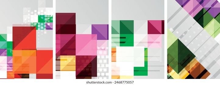 Square abstract poster set. Vector Illustration For Wallpaper, Banner, Background, Card, Book Illustration, landing page