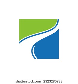 Square abstract river logo vector image