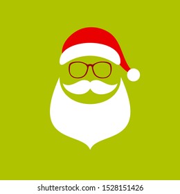 Square Abstract Santa Beard And Glasses Red White Light Green