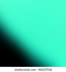 Square abstract smooth blur aqua green and black background for any design to put over.