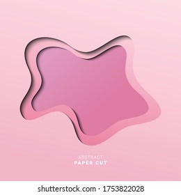 Square Abstract wave banner 3D background and paper cut shapes. Vector design layout for business presentations, flyers, posters, and invitations. Pink carving art