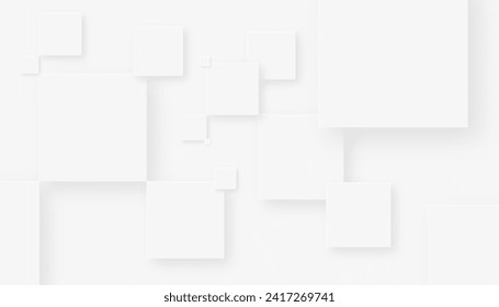 Square abstract white background. Modern minimalist square geometric background