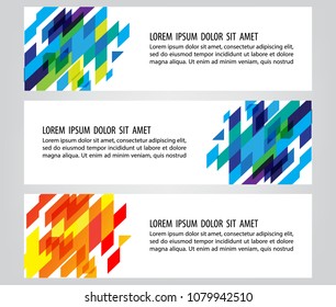 square abstrct color banner set design