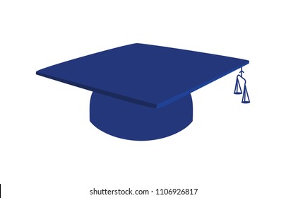 Square academic blue hat for lawyer