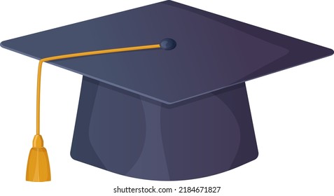 Square Academic Cap Clipart. High School Or College Graduation Concept.