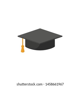 square academic cap in flat isometry style, vector