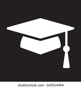 Square academic cap, graduation hat icon, vector illustration