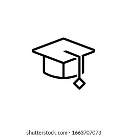 square academic cap icon isolated vector EPS10