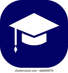 square academic cap icon , sign design (fill)