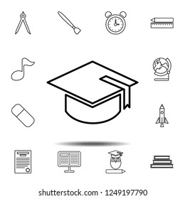 square academic cap icon. Simple outline vector element of education set icons for UI and UX, website or mobile application