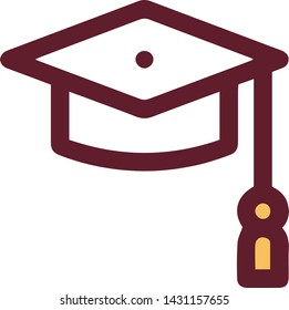 Square academic cap icon in trendy flat style isolated on white background. Square academic cap symbol. Vector illustration
