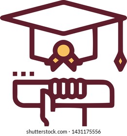 Square academic cap icon in trendy flat style isolated on white background. Square academic cap symbol. Vector illustration