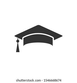 Square academic cap Icon vector sign isolated for graphic and web design. graduate cap symbol template color editable on white background.