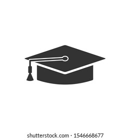 Square academic cap Icon vector sign isolated for graphic and web design. graduate cap symbol template color editable on white background.