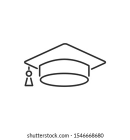 Square academic cap Icon vector sign isolated for graphic and web design. graduate cap symbol template color editable on white background.