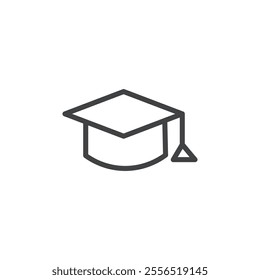 Square academic cap icon Vector logo outline