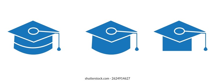 Square academic cap icon Vector logo outline
