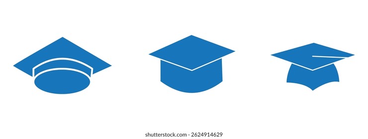 Square academic cap icon Vector logo outline