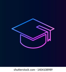 square academic cap nolan icon. Simple thin line, outline vector of Education icons for UI and UX, website or mobile application on dark blue gradient background