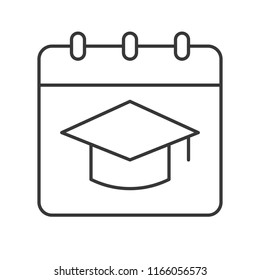 Square Academic Cap On Calendar, Education Concept Icon