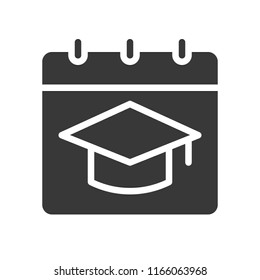 Square Academic Cap On Calendar, Education Concept Icon