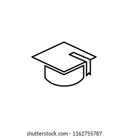 square academic cap outline icon. Simple vector for UI and UX, website or mobile application