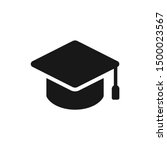 Square academic cap, Simple graduate cap silhouette icon