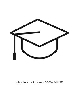 	
Square academic cap, Simple graduate cap silhouette icon vector illustration. on blank