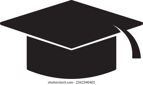 Square academic cap, Simple graduate cap silhouette icon. bachelor sign design