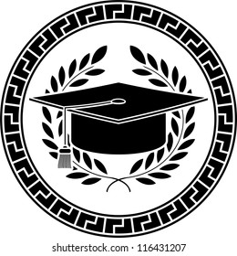 square academic cap. stencil. vector illustration