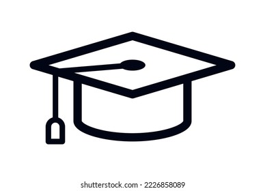 Square academic cap symbol education and knowledge icon