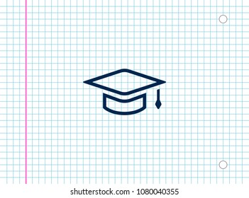 Square academic hat with a brush