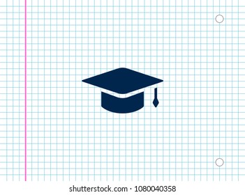 Square academic hat with a brush