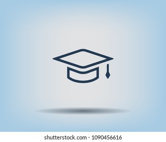 Square academic hat with a brush