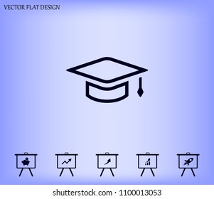 Square academic hat with a brush
