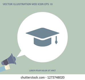 Square academic hat with a brush