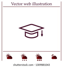 Square academic hat with a brush