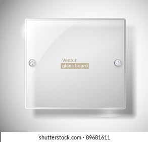 Square advertising glass board. Place your text on it