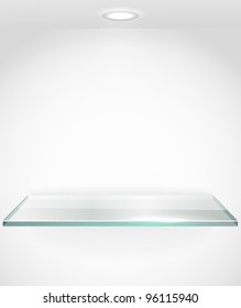 Square advertising glass board with a spot lignt. Place your text on it