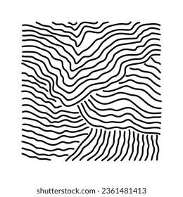 Square aesthetic hand drawn Contemporary printable pattern with abstract Minimal elegant line brush stroke trandy. Boho background in minimalist mid century style vector