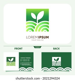 Square Agriculture Logo Design Vector Graphic Icon Illustration
