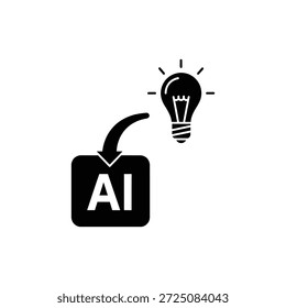 Square AI Letters Rounded Corners Minimal Black Icon