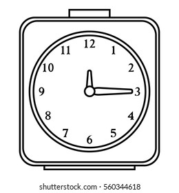 Square alarm clock icon. Outline illustration of square alarm clock vector icon for web